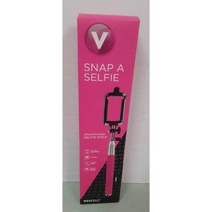 Vivitar Smartphone Selfie Stick With Built in Shutter Release NEW Pink